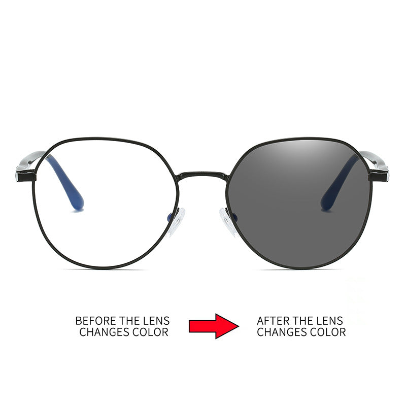 Anti Blue Light Photochromic Metal Frame Glasses