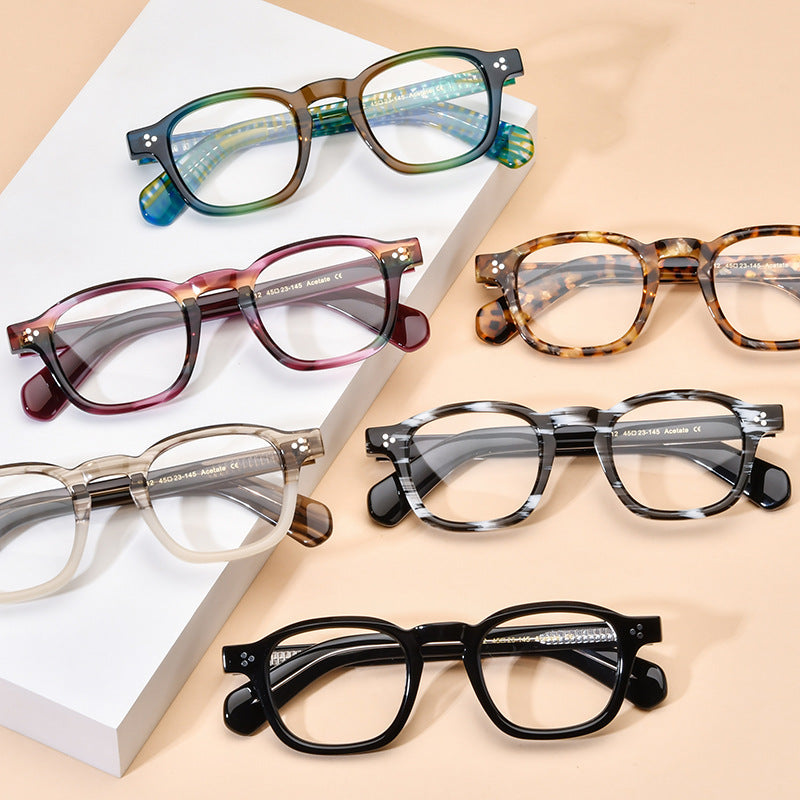 Retro Square Acetate Eyeglass Frames